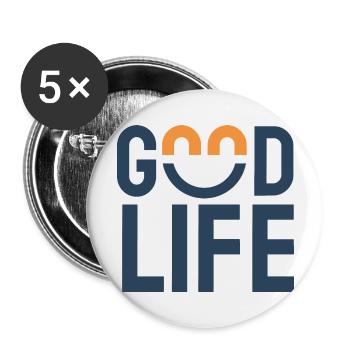 good life - Buttons large 2.2''/56 mm (5-pack) - white - Front