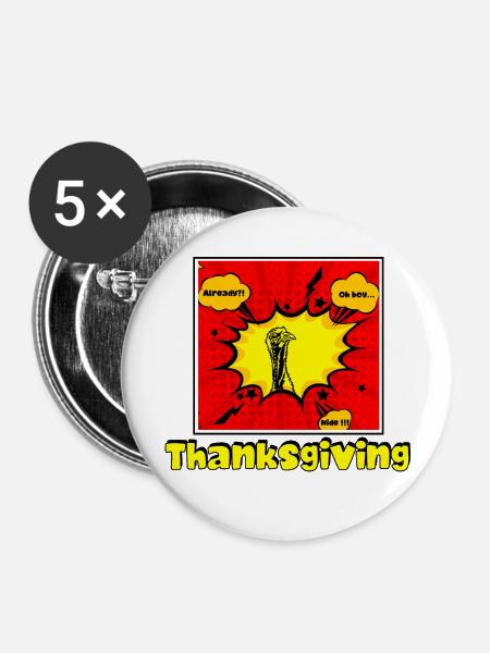 Karikatur Truthahn - Buttons groß 56 mm (5er Pack) - Weiß
