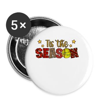 Softball Christmas Softball Player Xmas Party Gift - Buttons large 2.2''/56 mm (5-pack) - white - Front