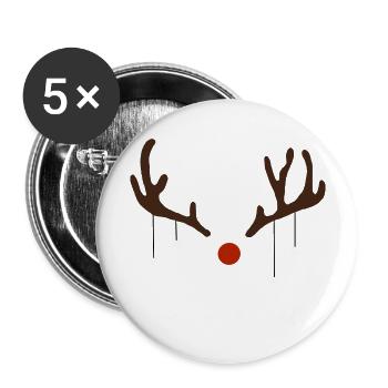 Ho ho ho! - Buttons groß 56 mm (5er Pack) - Weiß - Vorne