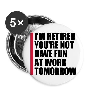 have fun at work - Buttons large 2.2''/56 mm (5-pack) - white - Front