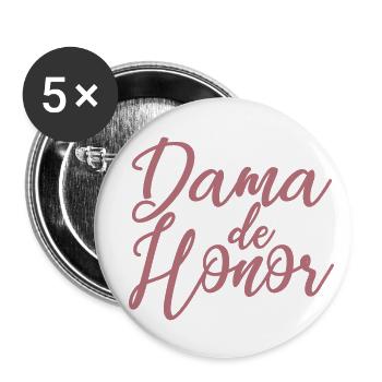 Dama de Honor Bridesmaid Team Bride Wedding Gift - Buttons large 2.2''/56 mm (5-pack) - white - Front