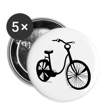 Bicycle Doodle Bicycles Cycling Vector 3 - Buttons large 2.2''/56 mm (5-pack) - white - Front