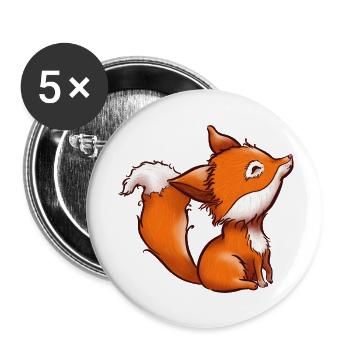 The fox and the wind - Buttons large 2.2''/56 mm (5-pack) - white - Front