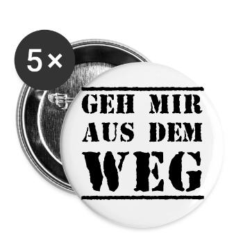 Geh mir aus dem Weg - Buttons groß 56 mm (5er Pack) - Weiß - Vorne