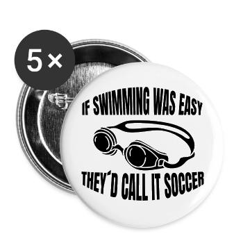 Schwimmerin Frau Schwimmer Schwimmverein Schwimmen - Buttons groß 56 mm (5er Pack) - Weiß - Vorne