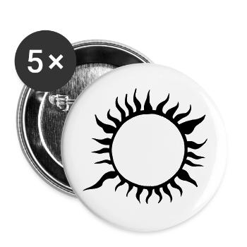 Sun Summer Watercolor Nature Beach Sky Vector - Buttons large 2.2''/56 mm (5-pack) - white - Front