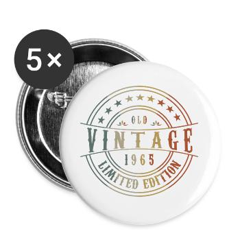 Vieux millésime (1965) - Lot de 5 grands badges (56 mm) - blanc - Devant