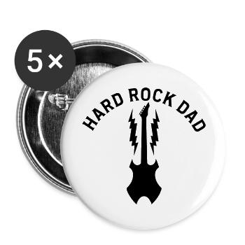 Hard Rock Daddy, Rocker Daddy, Rock’n’Roll Father - Lot de 5 grands badges (56 mm) - blanc - Devant