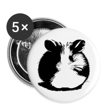 Hamster süß Tier Nagetier Tiere Haustier Vektor 12 - Buttons groß 56 mm (5er Pack) - Weiß - Vorne