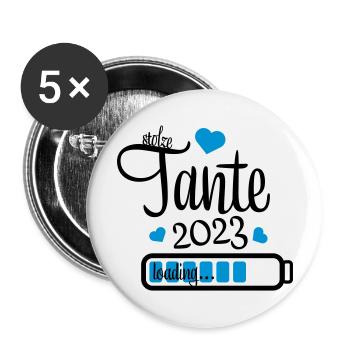 tante 2023 - Buttons groß 56 mm (5er Pack) - Weiß - Vorne