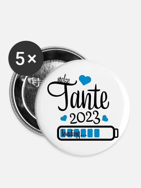 tante 2023 - Buttons groß 56 mm (5er Pack) - Weiß