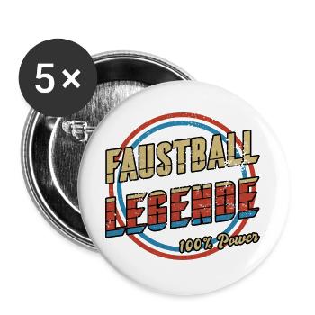 Faustball Legende - Buttons groß 56 mm (5er Pack) - Weiß - Vorne