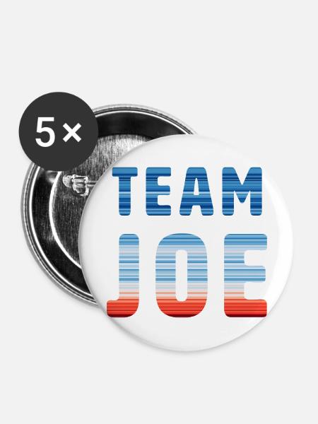 Team Joe | Warming Stripes - Buttons groß 56 mm (5er Pack) - Weiß