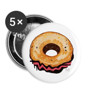 donuttee - Lot de 5 grands badges (56 mm) - blanc - Devant