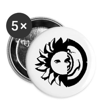 Sun Moon Mosaic Astrology Symbol Vector 08 - Buttons large 2.2''/56 mm (5-pack) - white - Front