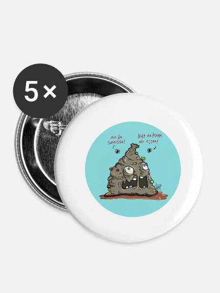 Leckeres Essen - Buttons groß 56 mm (5er Pack) - Weiß