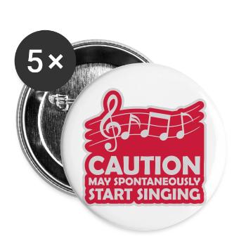 may spontaneously start singing - Buttons large 2.2''/56 mm (5-pack) - white - Front