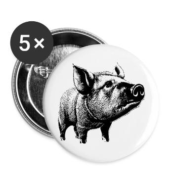 pig sweet pigs pigs animal animals 1 - Buttons large 2.2''/56 mm (5-pack) - white - Front