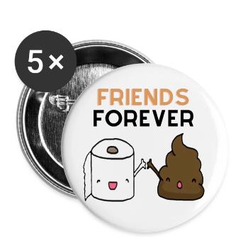 Freunde Forever: High-Five Toilettenpapier - Buttons groß 56 mm (5er Pack) - Weiß - Vorne