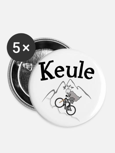 MTB Keule Bergziege - Buttons groß 56 mm (5er Pack) - Weiß