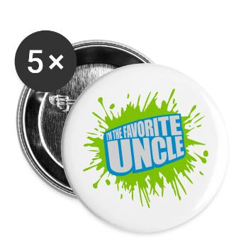 im the favorite uncle - Buttons groß 56 mm (5er Pack) - Weiß - Vorne