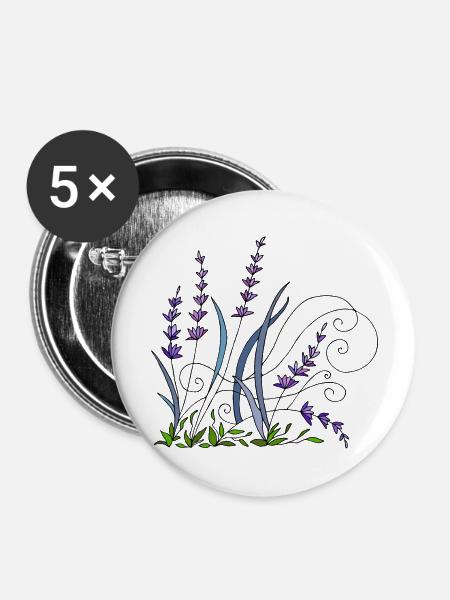 Blumen - Buttons groß 56 mm (5er Pack) - Weiß