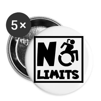 Aucune limite pour les femmes en fauteuil roulant* - Lot de 5 grands badges (56 mm) - blanc - Devant
