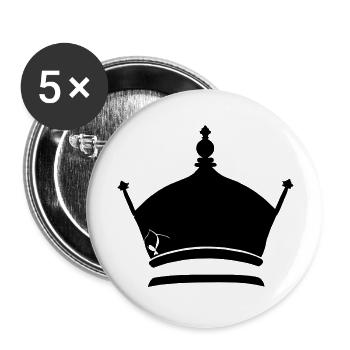 Krone Symbol König und Königin Liebe Vektor 5 - Buttons groß 56 mm (5er Pack) - Weiß - Vorne