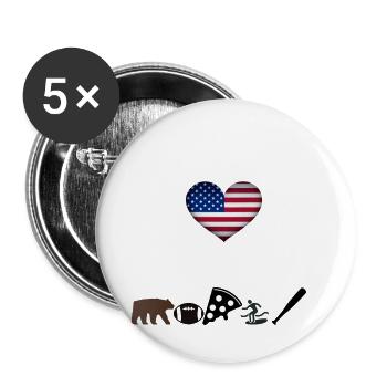 USA Therapie lustig witzig Geschenkidee Amerika - Buttons groß 56 mm (5er Pack) - Weiß - Vorne