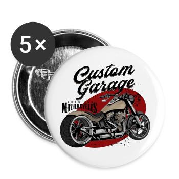 American Motorcycle Custome Garage - Buttons groß 56 mm (5er Pack) - Weiß - Vorne