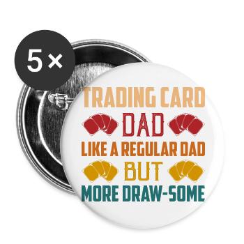 Trading Card Dad Like A Regular Dad Collector TCG - Lot de 5 grands badges (56 mm) - blanc - Devant
