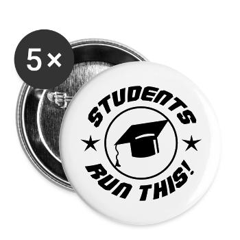 Students run this - Buttons large 2.2''/56 mm (5-pack) - white - Front