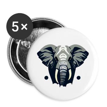 Kleiner Elefant Cartoon niedlich Liebe Abenteuer 8 - Buttons groß 56 mm (5er Pack) - Weiß - Vorne