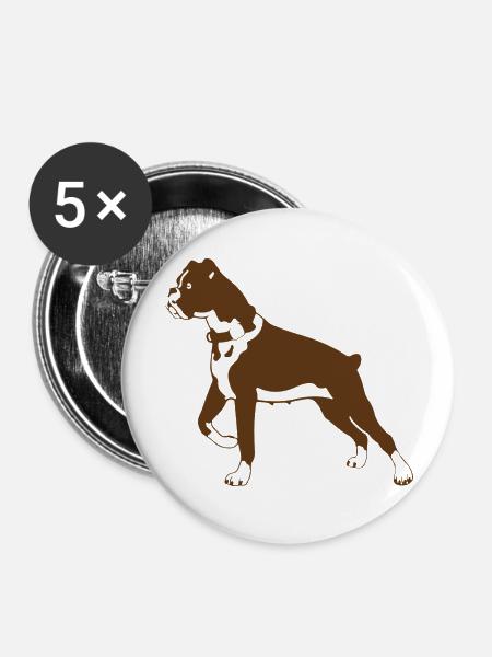 Pitbull - Buttons groß 56 mm (5er Pack) - Weiß