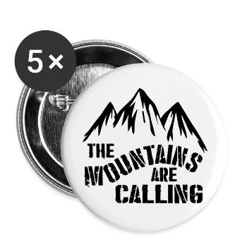 Adventure Travel Hiking Mountain - Buttons large 2.2''/56 mm (5-pack) - white - Front