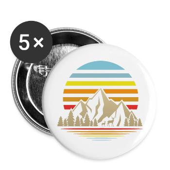 Adventure Travel Hiking Mountain - Buttons large 2.2''/56 mm (5-pack) - white - Front