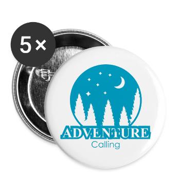 Adventure Travel Hiking Mountain - Buttons large 2.2''/56 mm (5-pack) - white - Front