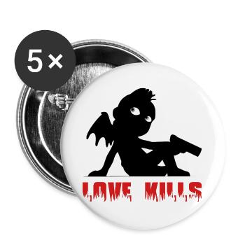 L’amour tue 2 - Lot de 5 grands badges (56 mm) - blanc - Devant