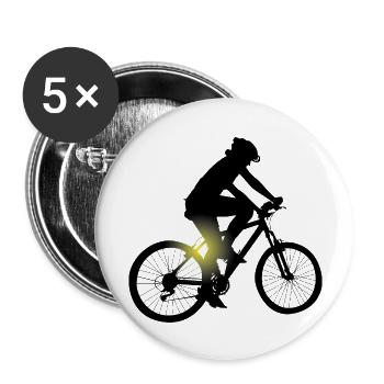 Marathon Triathlon Running Jogging Biking Cycling - Buttons large 2.2''/56 mm (5-pack) - white - Front
