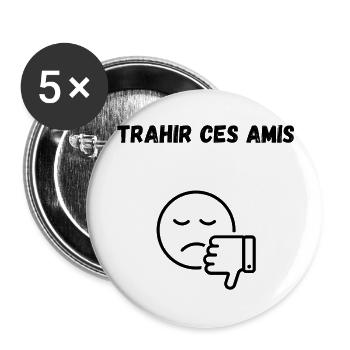 t-shirt original - Lot de 5 grands badges (56 mm) - blanc - Devant