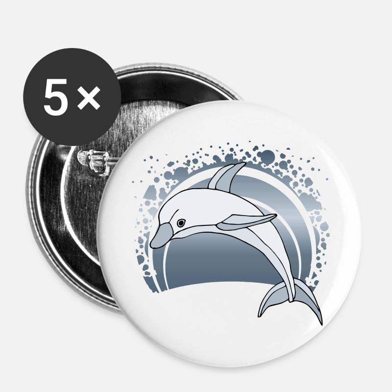 Dolphin - Buttons large 2.2''/56 mm (5-pack) - white