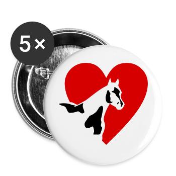 Cheval de peinture - Lot de 5 grands badges (56 mm) - blanc - Devant