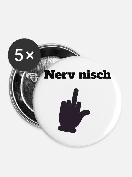 Nerv nisch - Buttons groß 56 mm (5er Pack) - Weiß