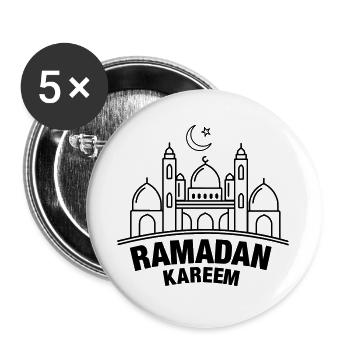 Ramadan Kareem mosque - Buttons large 2.2''/56 mm (5-pack) - white - Front
