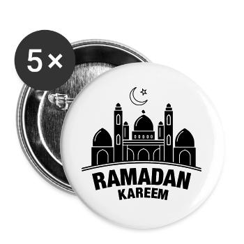 Ramadan Kareem mosque - Buttons large 2.2''/56 mm (5-pack) - white - Front