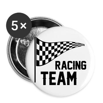 Racing Team - Buttons large 2.2''/56 mm (5-pack) - white - Front