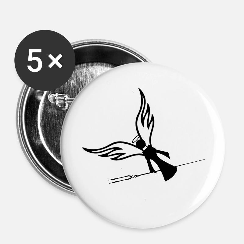 Angel with lance - Buttons large 2.2''/56 mm (5-pack) - white