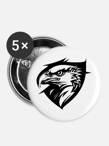 Adler im Profil - Buttons groß 56 mm (5er Pack) - Weiß