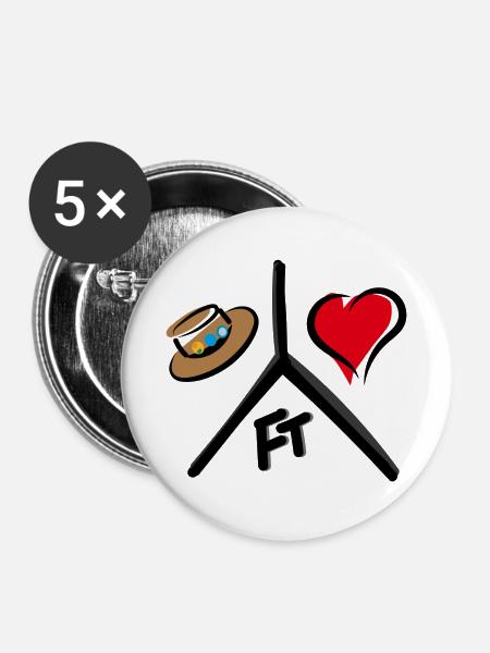 Strohhutfest Frankenthal - Buttons groß 56 mm (5er Pack) - Weiß